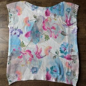 Luisa Ricci Made In Italy Floral Watercolor Knit Top